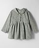 Pink Rabbit Single Jersey Knit Full Sleeves Frock with Bunny Print - Grey
