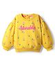 Babyhug Cotton Knit Full Volume Sleeves Sweatshirt With Floral Print - Yellow