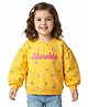 Babyhug Cotton Knit Full Volume Sleeves Sweatshirt With Floral Print - Yellow