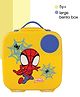 b.box Marvel Spiderman Kids Lunchbox - 2 Litre, Leak-Proof Bento Style with Gel Cooler Pack, Adjustable Divider & Whole Fruit Compartment - Multicolor