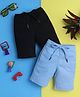 Knitting Doodles Pure Cotton Woven Pack Of 2 Solid Shorts - Black & Red