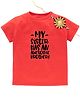 Kadam Baby Cotton Knit Raksha Bandhan Theme Half Sleeves My Sister Has An Awesome Brother Text Printed Tee With Rakhi - Red