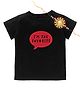 Kadam Baby Cotton Knit Raksha Bandhan Theme Half Sleeves I M The Favorite Text Printed Tee With Rakhi - Black
