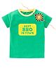 Kadam Baby Cotton Knit Raksha Bandhan Theme Half Sleeves Best Bro In Town Text Printed Tee With Rakhi - Green