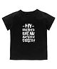 Kadam Baby Cotton Knit Raksha Bandhan Theme Half Sleeves My Brother Has An Awesome Sister Text Printed Tee - Black