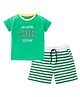 Kadam Baby Cotton Knit Raksha Bandhan Theme Half Sleeves Awesome Big Sister Text Printed Tee & Shorts Set - Green