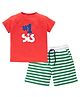 Kadam Baby Cotton Knit Raksha Bandhan Theme Half Sleeves 1 Sist Text Printed Tee & Shorts Set - Red