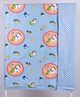 Blooming Buds Blue Unicorn with blue dots reversible dohar