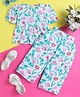 Knitting Doodles Rayon Woven Half Puffed Sleeves Floral Printed Top & Coordinating Pant Set - White