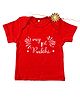 Kadam Baby Cotton Knit Raksha Bandhan Theme Half Sleeves My 1st Rakhi Text Printed Tee With Rakhi - Red