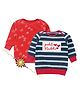 Kadam Baby Cotton Knit Raksha Bandhan Theme Pack Of 2 Full Sleeves Pehli Rakhi Text & Cars Printed Sweatshirts With Rakhi - Black & Red