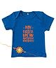 Kadam Baby Cotton Knit Half Sleeves My Sister Has An Awesome Brother Text Printed Tee With Rakhi - Blue