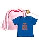 Kadam Baby Cotton Knit Pack Of 2 Full Sleeves My Sister Has An Awesome Brother Text Printed Tees With Rakhi - Blue & Red
