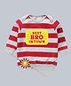 Kadam Baby Cotton Knit Raksha Bandhan Theme Full Sleeves Best Bro In Town Text Printed Sweatshirt With Rakhi - Red