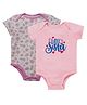 Kadam Baby Cotton Knit Raksha Bandhan Theme Pack Of 2 Half Sleeves Little Sister Text & Trees Printed Onesies - Pink
