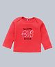 Kadam Baby Cotton Knit Raksha Bandhan Theme Full Sleeves Awesome Big Sister Text Printed Tee - Red