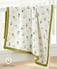 Babyhug 6 Layer Muslin Baby Blanket with Contrast Wide Edge Panda Print - Green| Absorbent Soft & Breathable| All Season Blanket| New Born Gifting| Bath Towel, Wrapper, Feeding Towel| Machine Washable