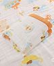 Babyhug 6 Layer Muslin Baby Blanket with Contrast Wide Edge Space Print  Yellow| Absorbent Soft & Breathable| AllSeason Blanket| New Born Gifting| Bath Towel, Wrapper, Feeding Towel| Machine Washable