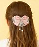 Pine Kids Bow & Butterfly Clip with Lace Detailing - Pink
