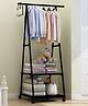 House of Quirk Coat Jacket Hat Hanger Mobile Multi Function Stand Organizer De Clutter Your Doors Wash Rooms or Re Wearable Clothes-  Black