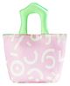 House of Quirk Insulated Lunch Bag for Office School & Travel Leakproof Tiffin Carry Bag for Men & Women   Stylish Printed Cooler Organizer - Lime Pop Pink