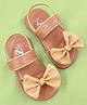 The Madras Trunk Bow Applique Detailed Sandals - Tan