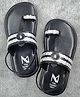 The Madras Trunk Lace Detailed Kolhapuri Sandals - Black & Silver