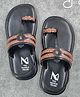 The Madras Trunk Lace Detailed Kolhapuri Sandals - Black & Bronze