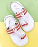 The Madras Trunk Lace Detailed Kolhapuri Sandals - White & Red