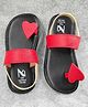 The Madras Trunk Heart Designed Sandals - Black & Red