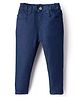 Babyhug Denim Full Length Washed Jeans With Stretch - Navy Blue
