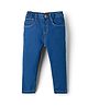 Babyhug Denim Full Length Washed Jeans With Stretch - Blue