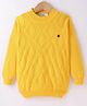 Noddy Cotton Lycra Knit Full Sleeves Geometric Designed Sweater - Yellow
