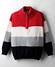 Noddy Full Sleeves Colour Blocked & Rugby Striped High Neck Tee - Red