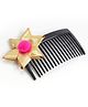 Pihoo Navratri Theme Floral Applique Detailed Comb Clip - Pink