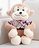 Babyhug 35cm Plush Cute Monkey with T-shirt Soft Toy - Brown| for Toddler Gifting| Boys & Girls| Stuffed Animal| Baby Safe| Cuddle & Travel Partner| Super Soft Fabric| Room & Car Décor