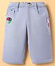 Noddy Typography Printed Jamaican Capris - Light Blue