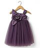 Bluebell Woven Sleeveless Party Dress with Floral Applique - Purple