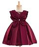 Bluebell Tissue Woven Sleeveless Party Frock With Floral Applique - Wine
