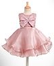 Bluebell Woven Sleeveless Layered Party Dress with Bow Applique - Light Pink