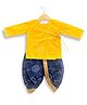 Mamma's Bear Pure Cotton Woven Full Sleeves Bandhani Designed Dhoti Kurta Set - Yellow