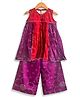Mamma's Bear Pure Cotton Woven Sleeveless Bandhani Designed & Gota Lace Embellished Coordinating  Kurti Palazzo Set - Red