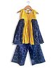 Mamma's Bear Pure Cotton Woven Sleeveless Bandhani Designed & Gota Lace Embellished Coordinating  Kurti Palazzo Set - Yellow