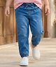 Babyhug Denim Full Length Washed Jogger With Stretch - Royal Blue
