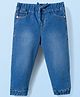 Babyhug Denim Full Length Washed Jogger With Stretch - Royal Blue