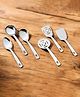 SANJEEV KAPOOR  Stainless Steel Dina Kitchen Tool  No. 3  Set of 6 PCS | Includes Basting Spoon, Turner Plain, Ladle, Oval Serving Spoon, Skimmer & Slotted Turner | Ideal for Cooking & Serving