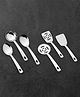 SANJEEV KAPOOR  Stainless Steel Dina Kitchen Tool  No. 3  Set of 6 PCS | Includes Basting Spoon, Turner Plain, Ladle, Oval Serving Spoon, Skimmer & Slotted Turner | Ideal for Cooking & Serving
