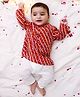 KID1 Cotton Woven Full Sleeves Bandhani & Leheriya Designed Kurta Pyjama Set - Red
