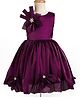 Pine Kids Woven Sleeveless Party Dress with Floral Applique - Dark Purple