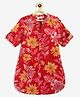 Campana 100% Cotton Woven Three Fourth Sleeves Floral Printed Kurti - Maroon